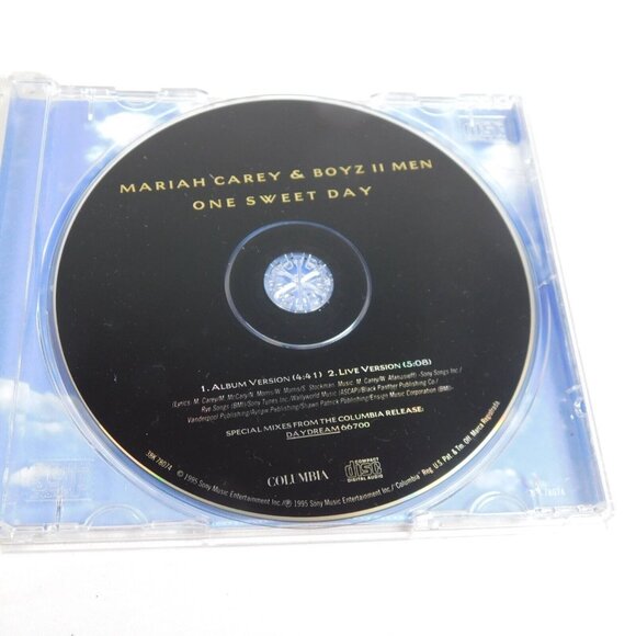 Mariah Carey Boyz II Men One Sweet Day Single CD 1995 Album & Live Version VG+ - Picture 4 of 5